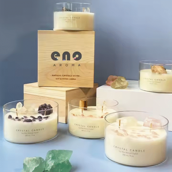 Flower Decoration Scented Crystal Stone Candle