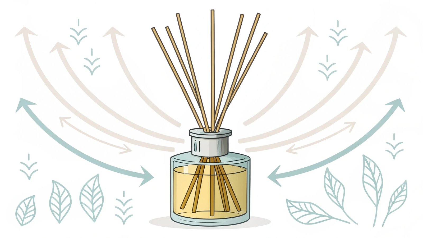 Diagram showing how reed diffusers work with airflow patterns