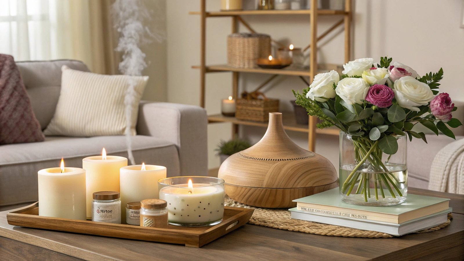 Home interior showing layered scenting methods