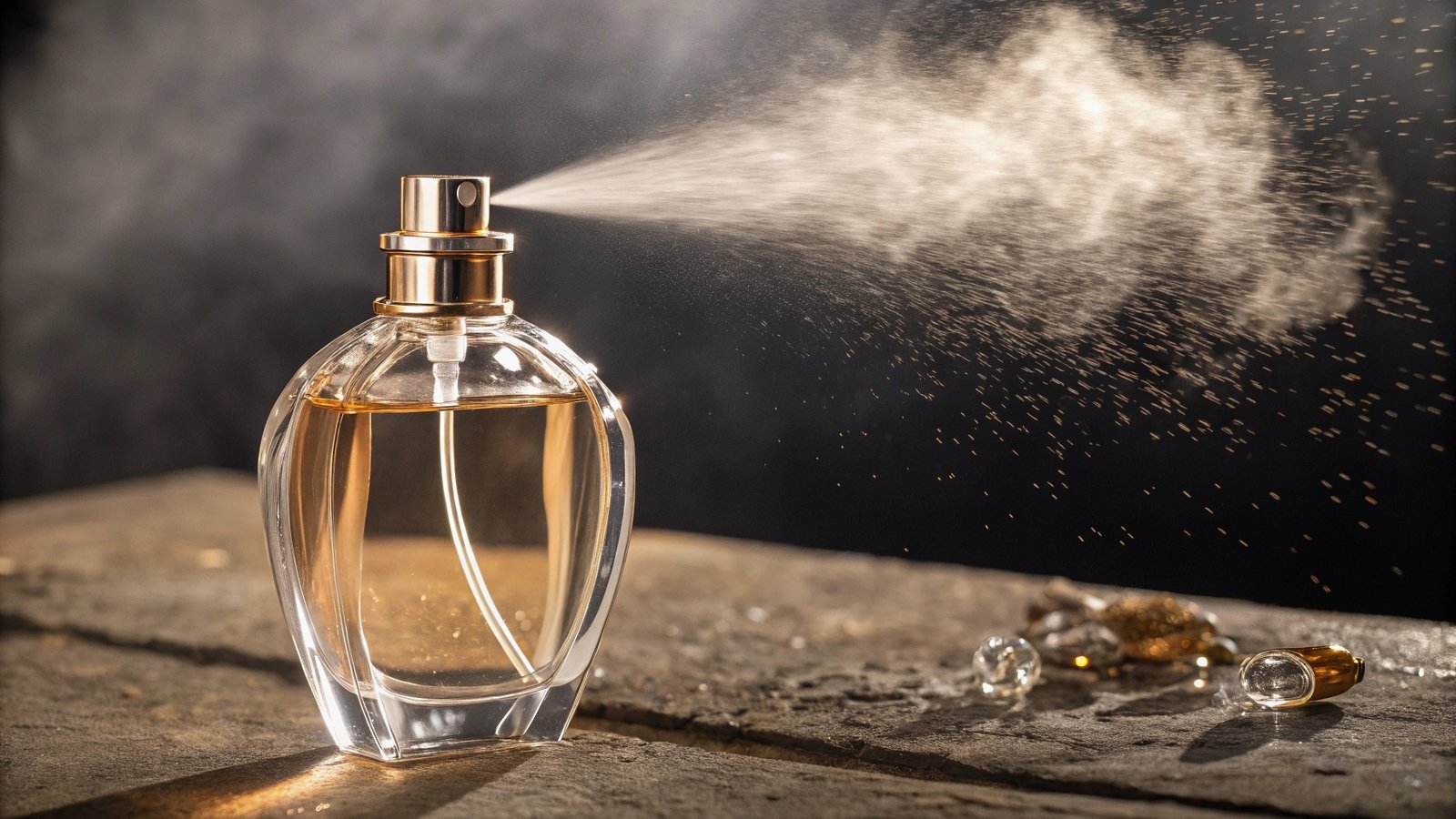 Perfume bottle with spray mist