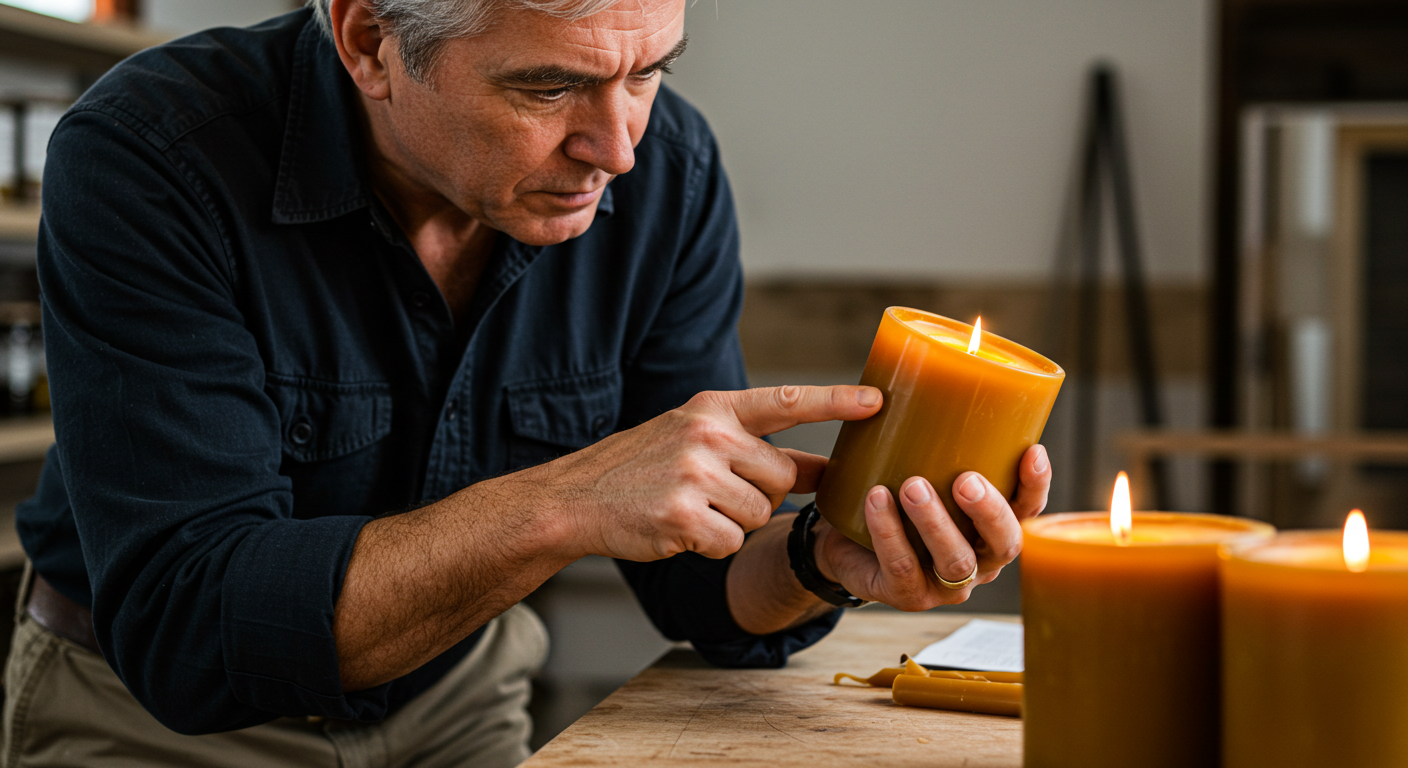 inspecting a candle's quality