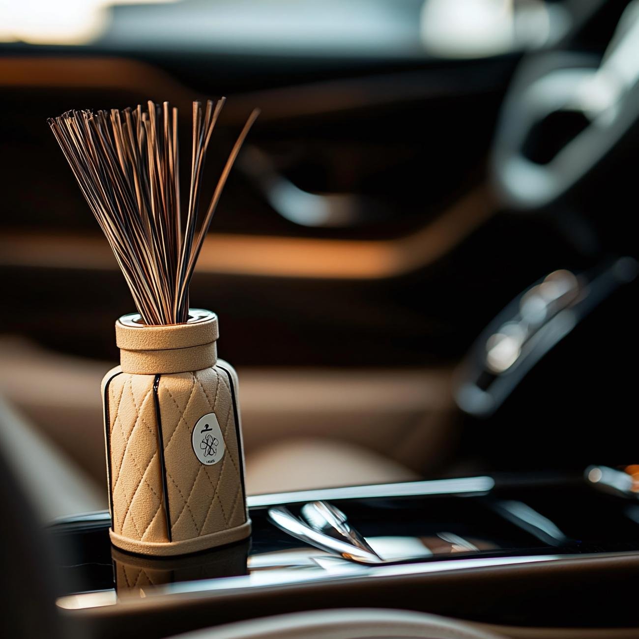 Car interior with aromatherapy diffuser