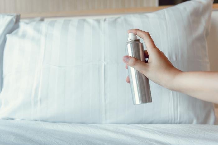 Natural bedroom spray with aromatherapy oils for better sleep