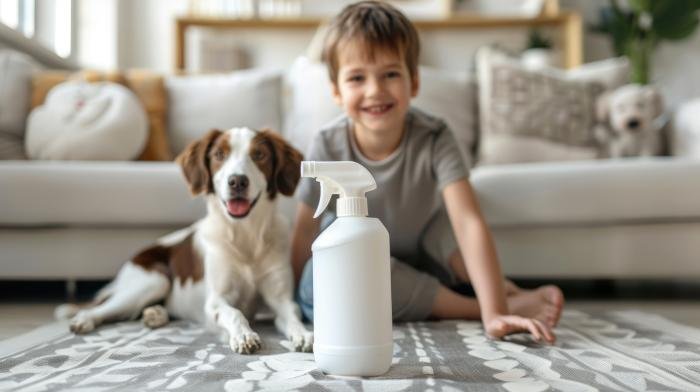 "Professional grade odor neutralizer spray eliminating persistent household smells