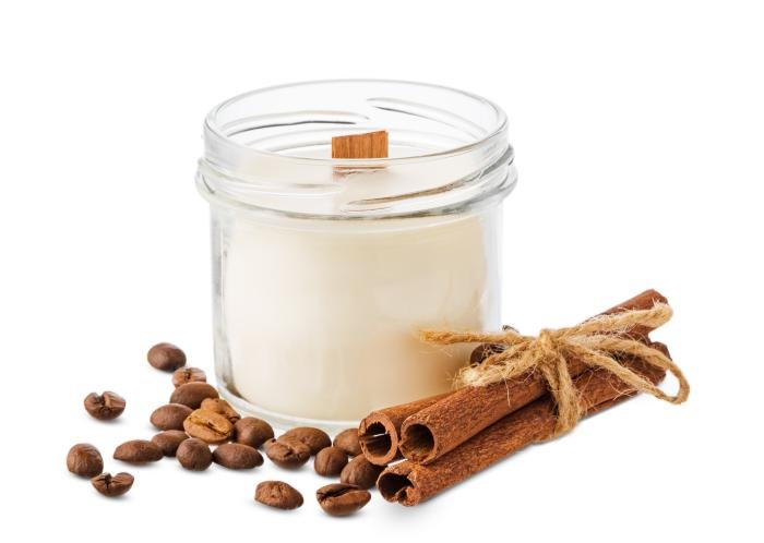 Collection of different scented candles with natural ingredients