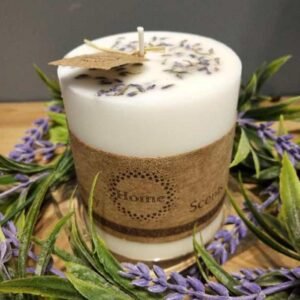 Lavender Scented Candles 100% Wax Based Scented with Dried Flowers