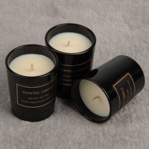 Custom logo Black Jar Natural Scented Candles