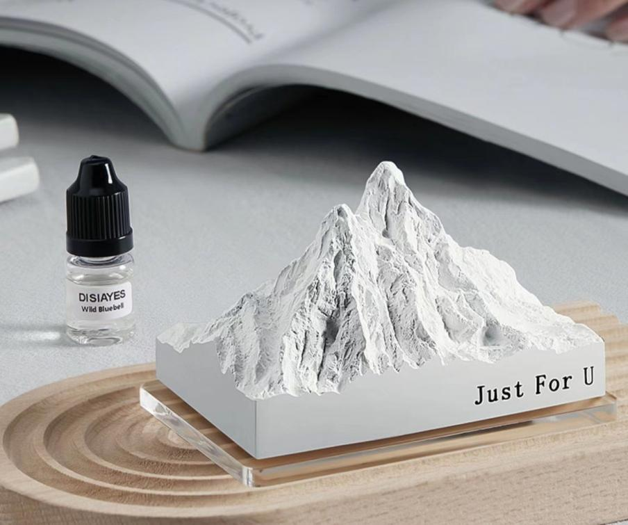 Mountain shape aroma stone diffuser with essential oil bottle, decorative plaster fragrance diffuser for home and office